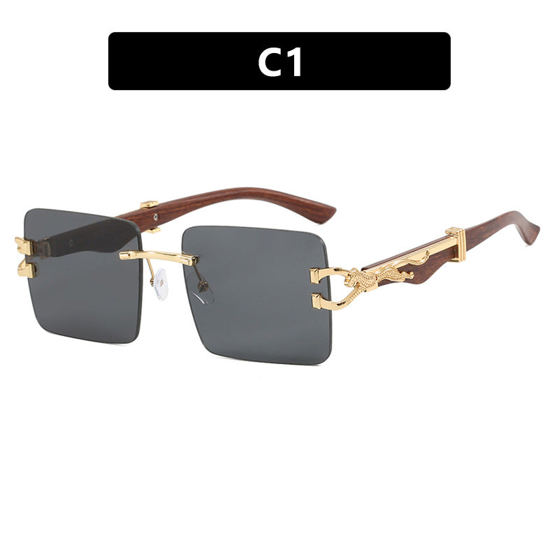 Ladies elegant square sunglasses with high-quality wooden frame Stornfield