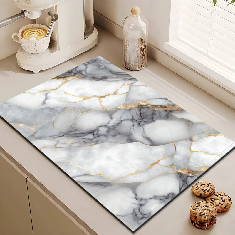 Premium Marble Print Kitchen Mat Stornfield