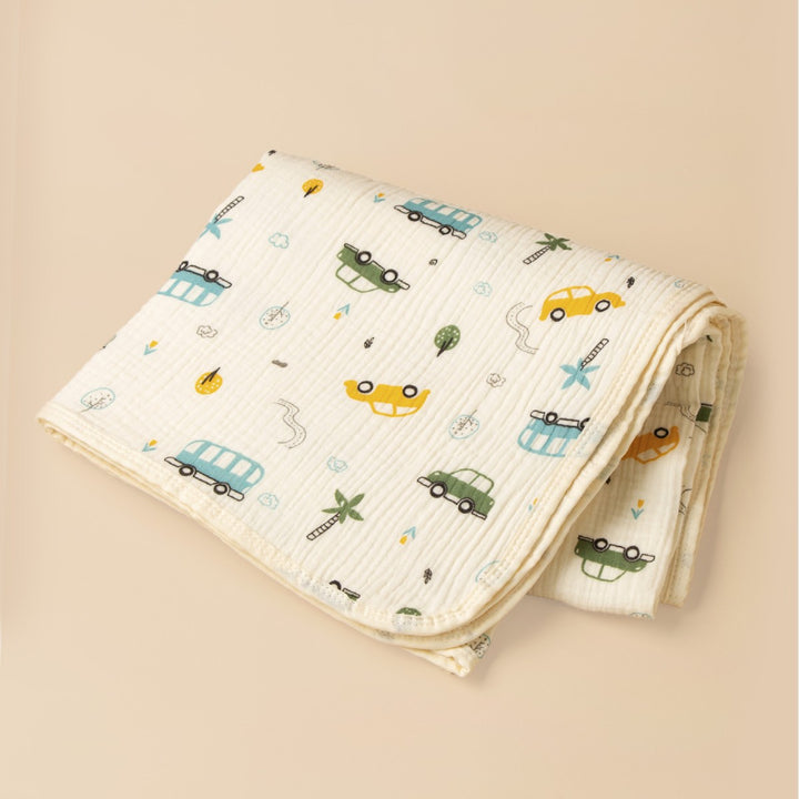 Soft Cotton Vehicle Print Muslin Blanket Stornfield