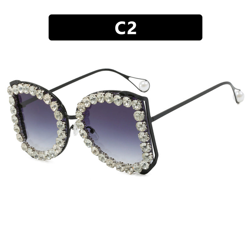 Women's extravagant cat-eye sunglasses with sparkling rhinestone frame Stornfield