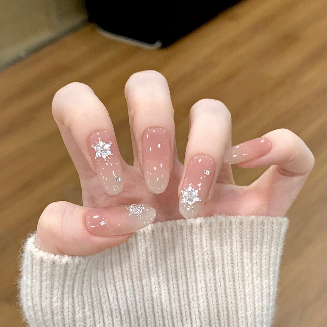 Artificial nails with shimmering effect and elegant star motif Stornfield