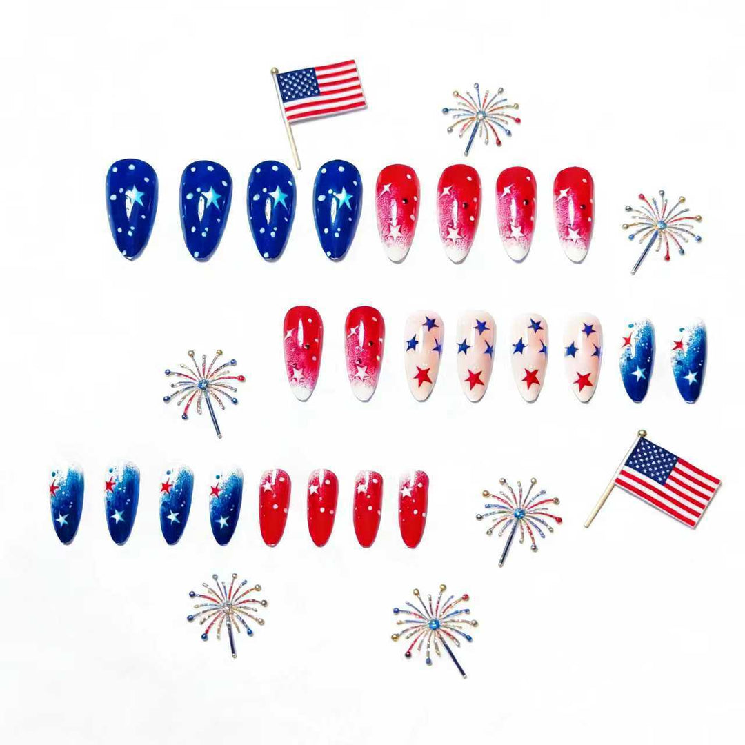 Creative artificial nails with festive star design Stornfield