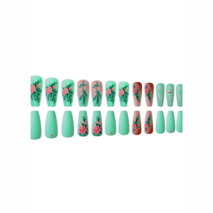 Floral Embellished Press-On Nail Set Stornfield