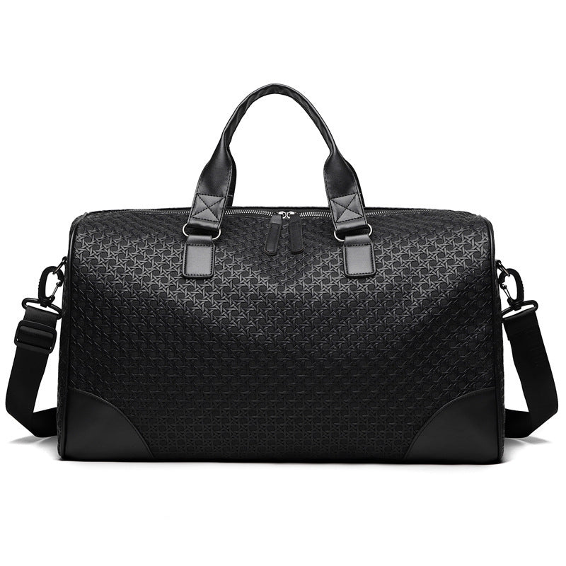 Luxury Woven Leather Weekend Duffle Bag Stornfield