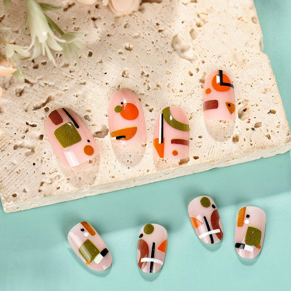 Artificial nails with geometric design Stornfield