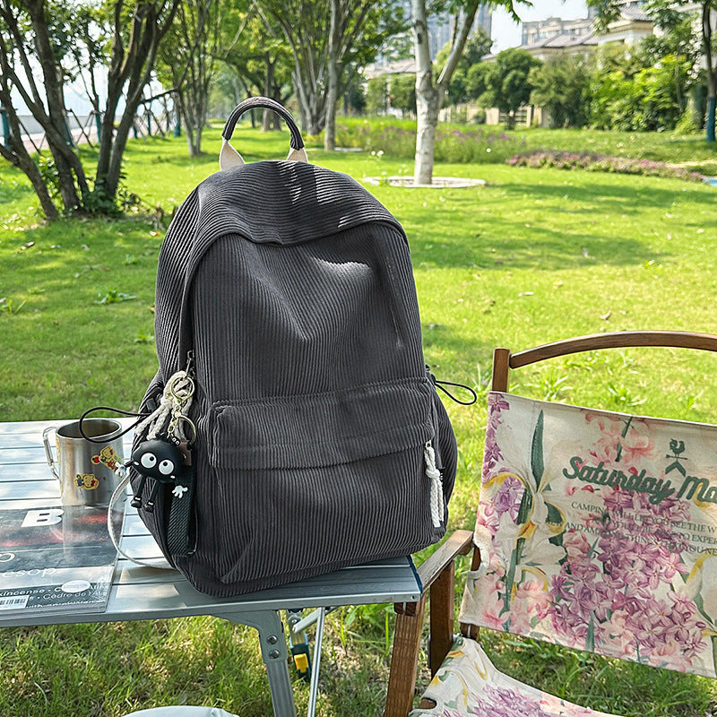 Corduroy Textured Casual Backpack Stornfield
