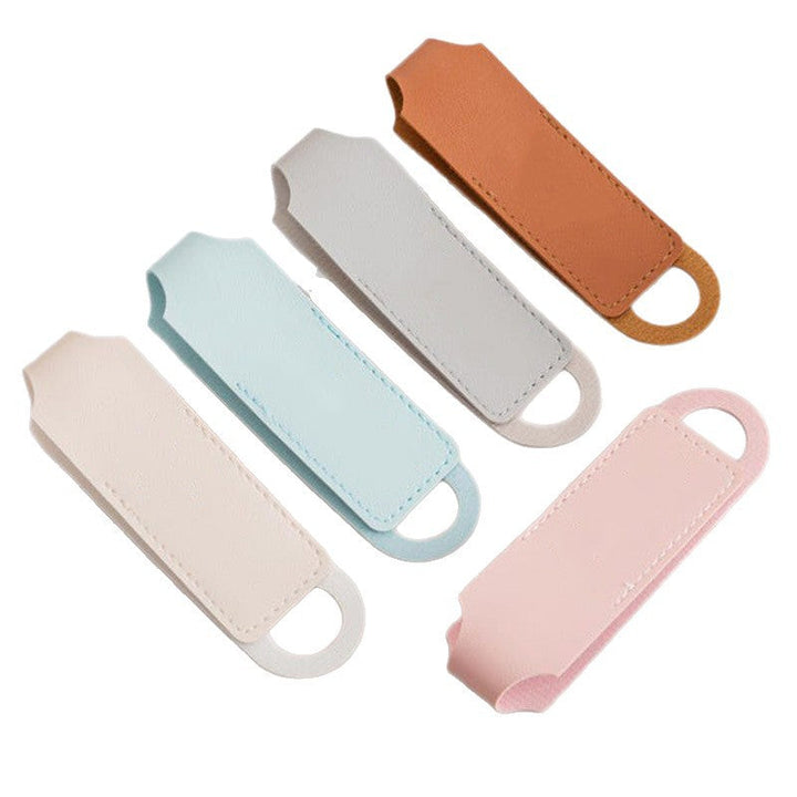 slim leather AirTag key tag protective case with keyring loop Stornfield