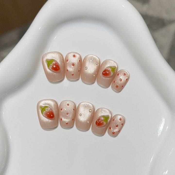 Artificial nails with romantic floral designs Stornfield