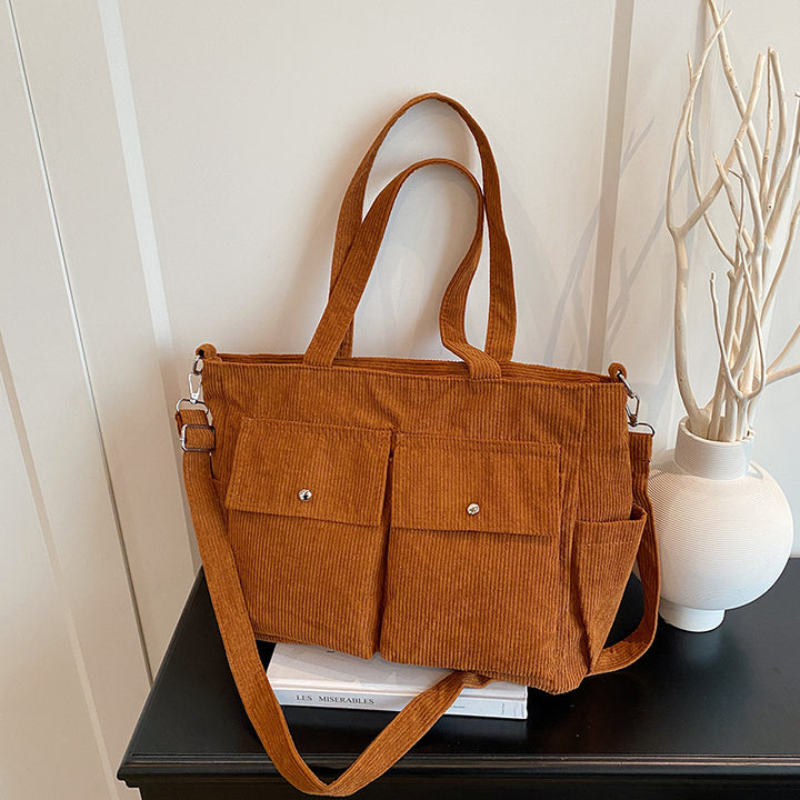 WoSpacious Corduroy Utility Tote Bag Stornfield