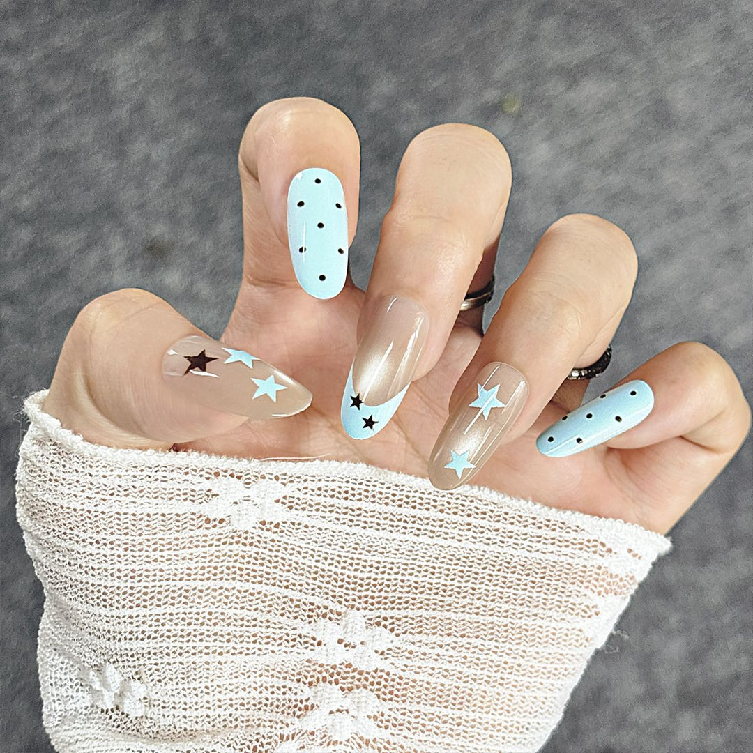 Artistic Starry Design Press-On Nails Stornfield