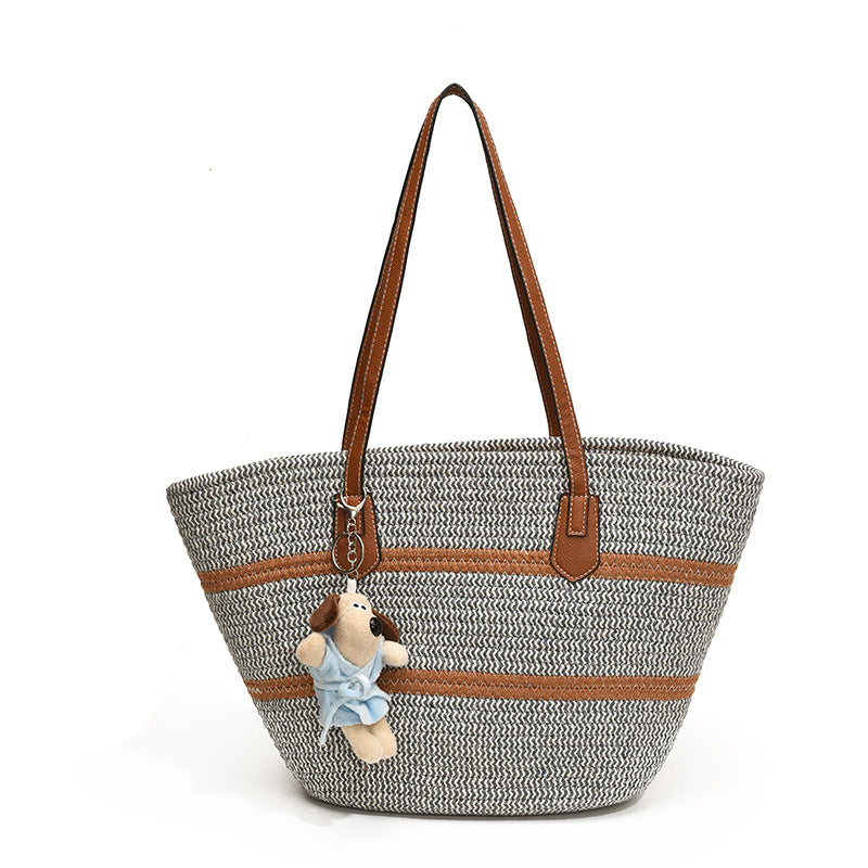 Textured Woven Tote Bag
