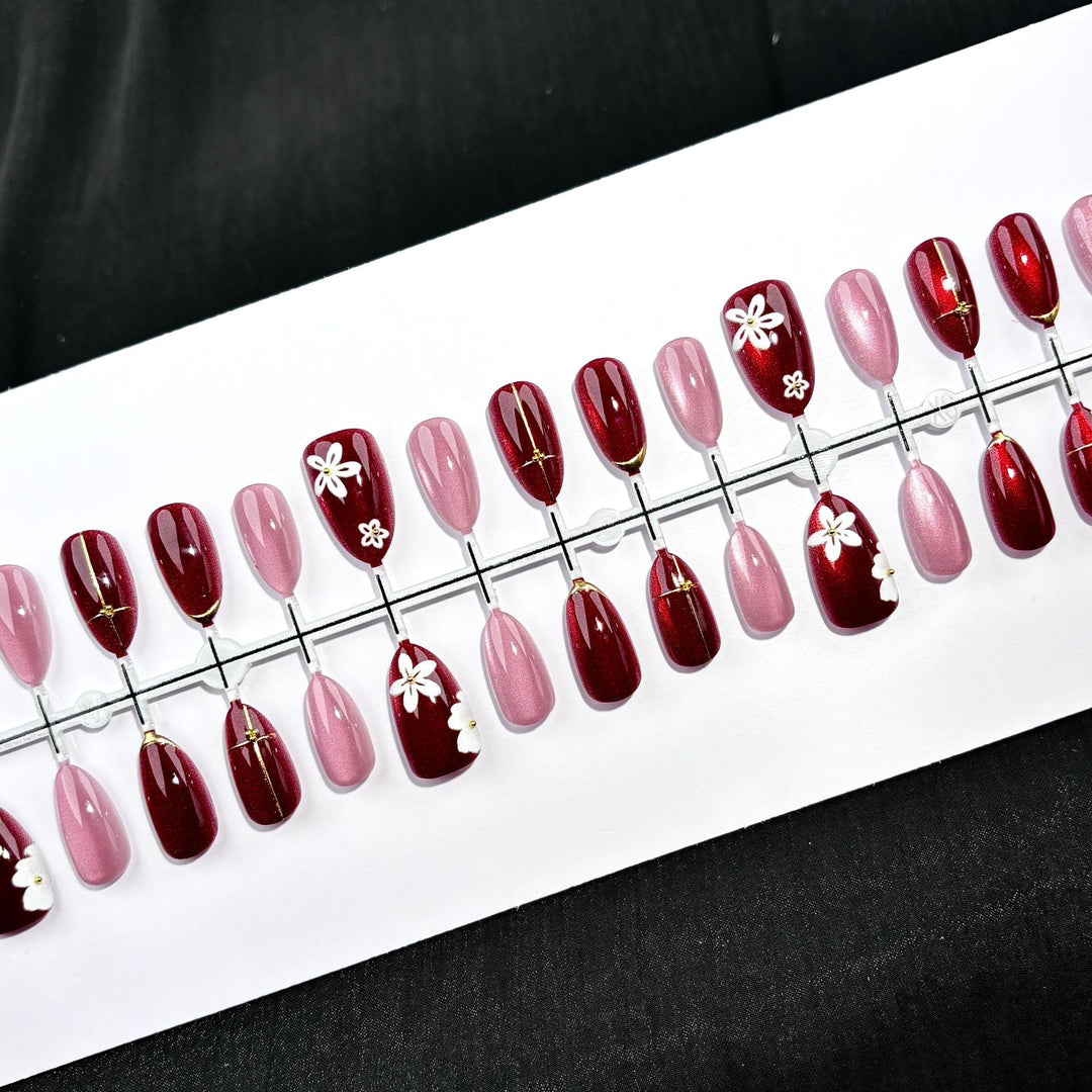 Premium Floral Press-On Nail Set