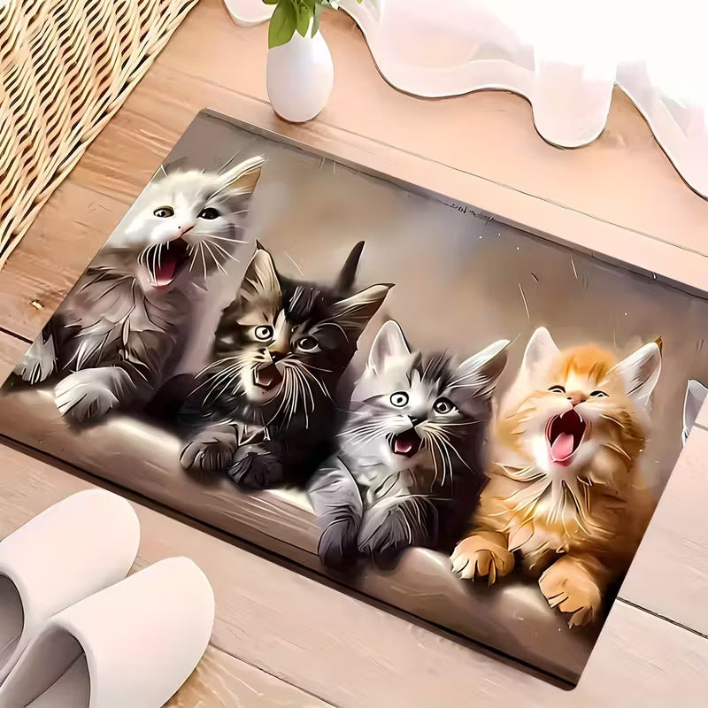 Decorative Cat-Themed Entrance Mat
