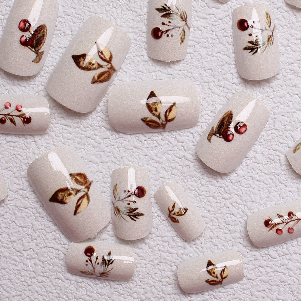 Elegant Holiday-Themed Press-On Nails Stornfield