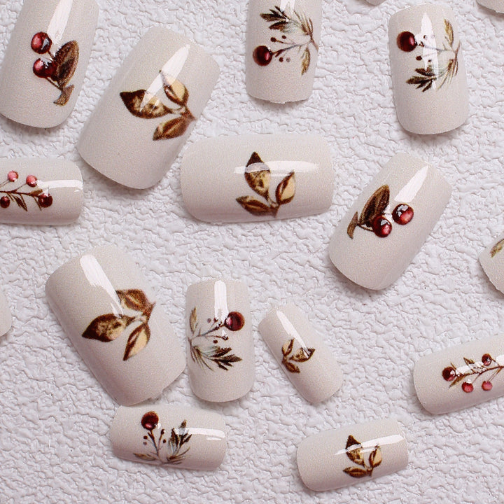 Elegant Holiday-Themed Press-On Nails Stornfield