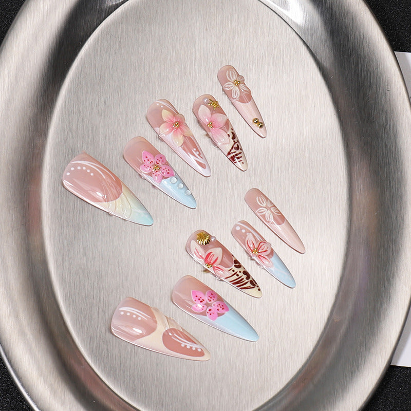 Floral Art Press-On Nail Tips Set Stornfield