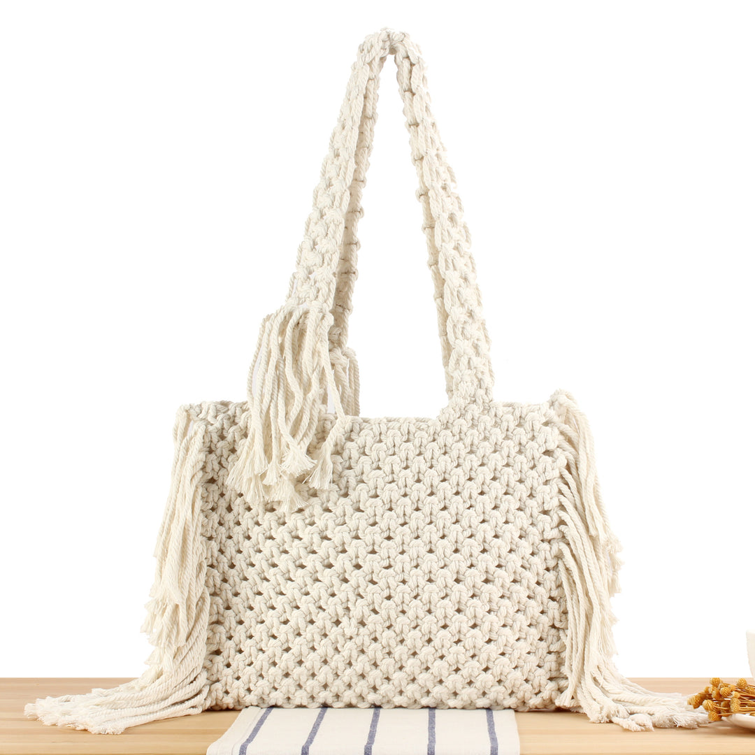 Handbag Made of Handmade Macramé with Elegant Fringe Decoration Stornfield