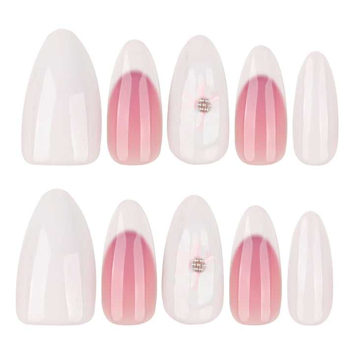 Artificial nails with flower accents and French tip Stornfield