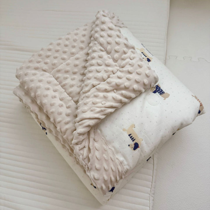 Reversible Minky Dot Plush Baby Blanket