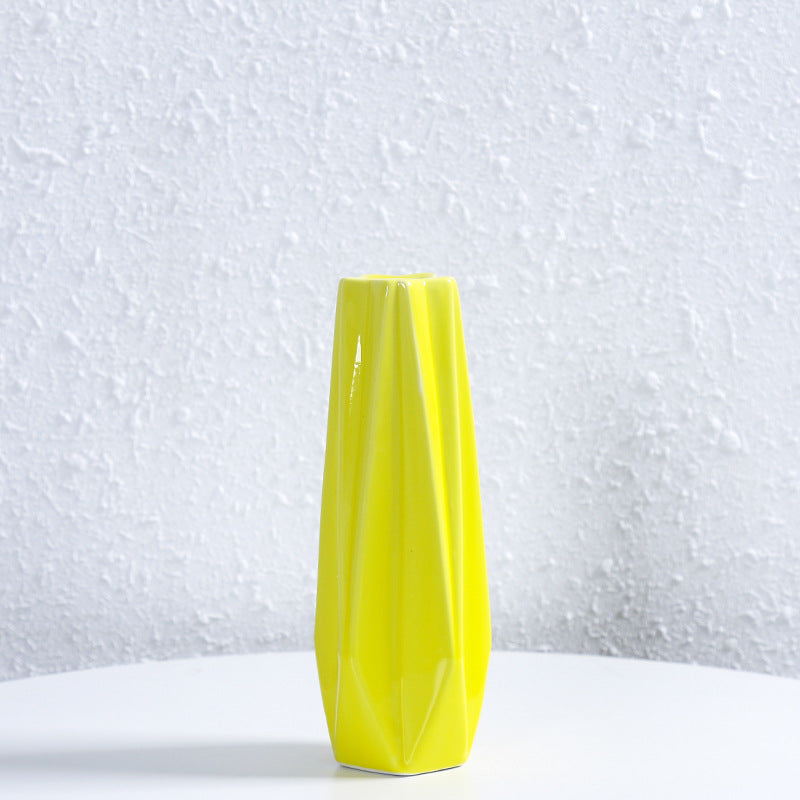 Geometric Faceted Ceramic Flower Vase Stornfeild