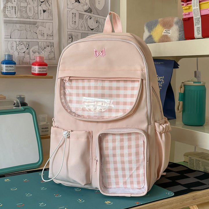Functional Gingham Print Backpack Stornfield