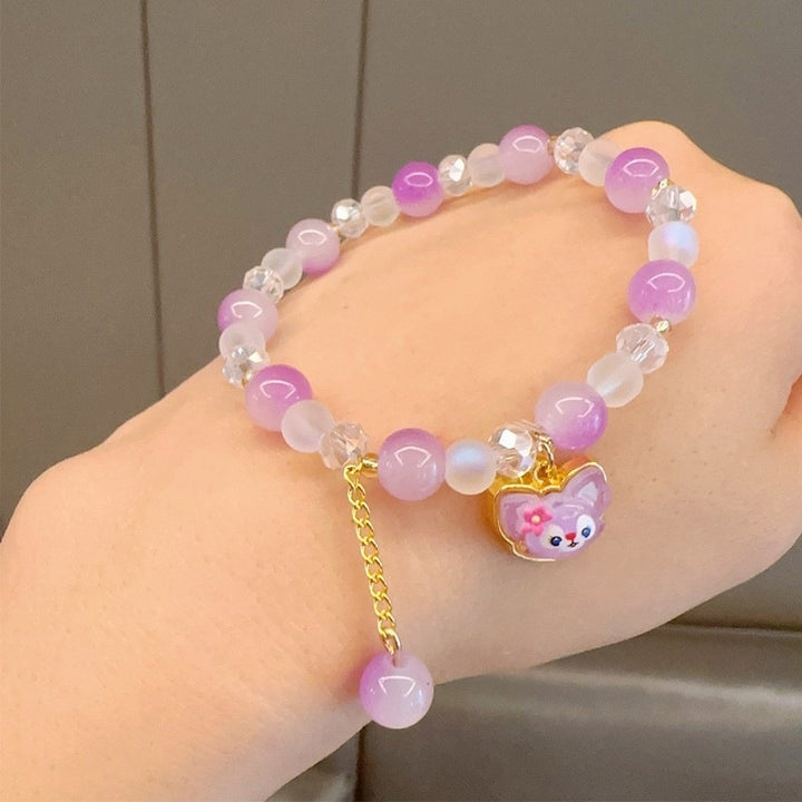 Playful bracelet with colorful glass beads and pendant Stornfield