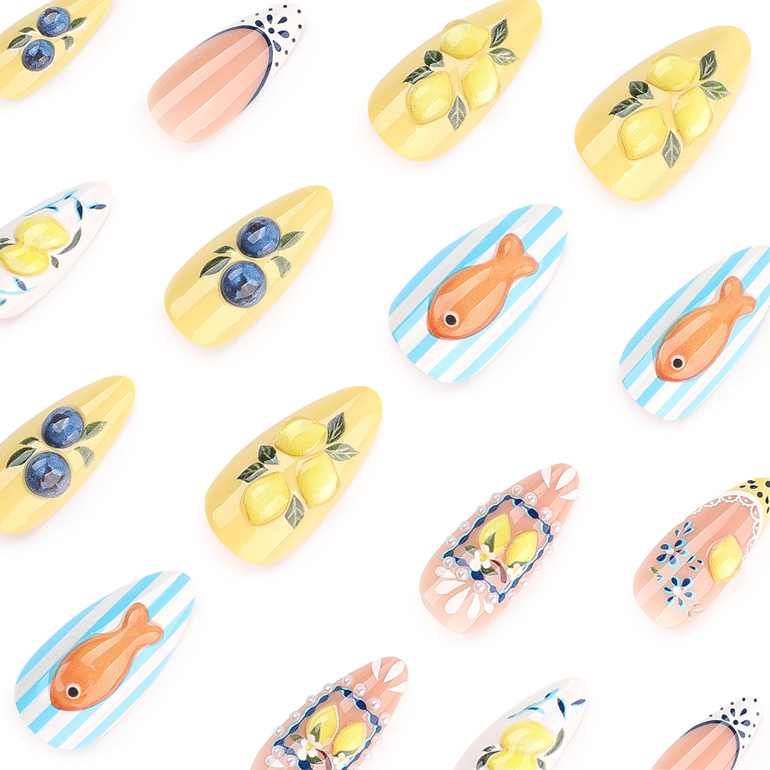 Artistic Nail Extensions with Fruity Designs Stornfield
