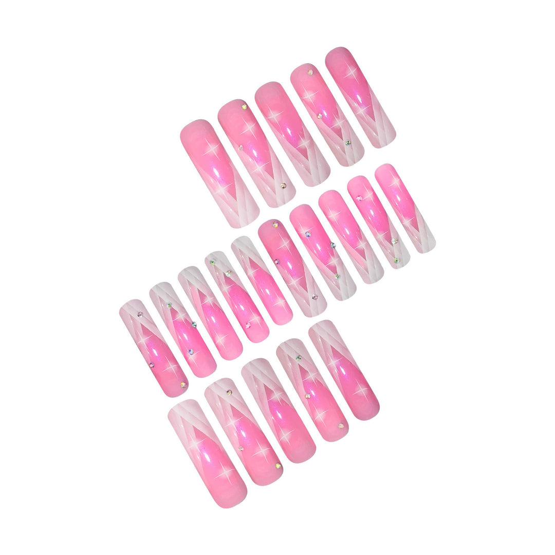 Decorative Stiletto Press-On Nails with Rhinestone Accents Stornfield