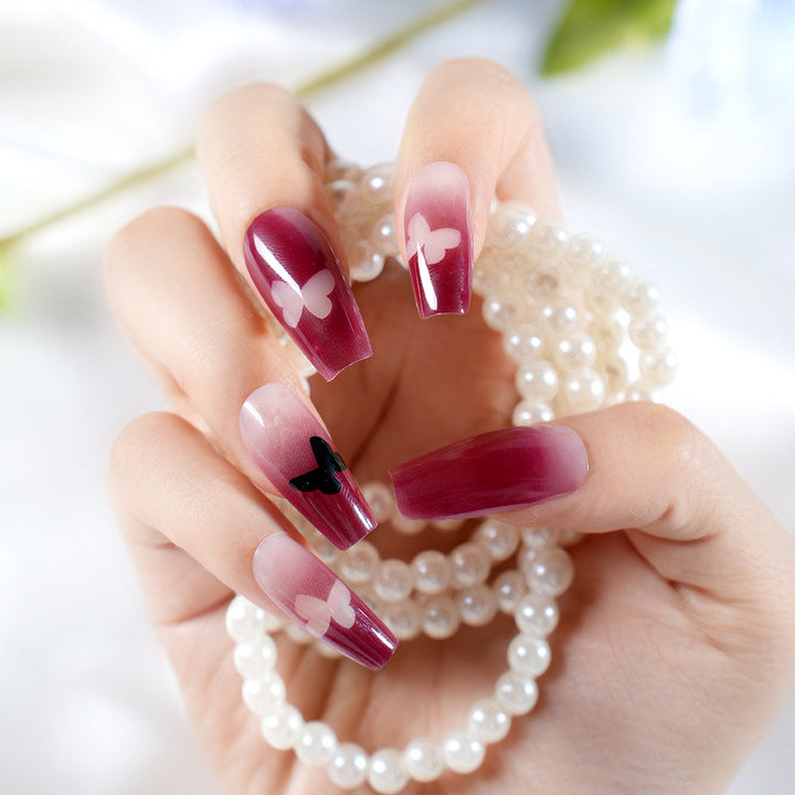 Heart-Patterned Press-On Nail Art Set Stornfield