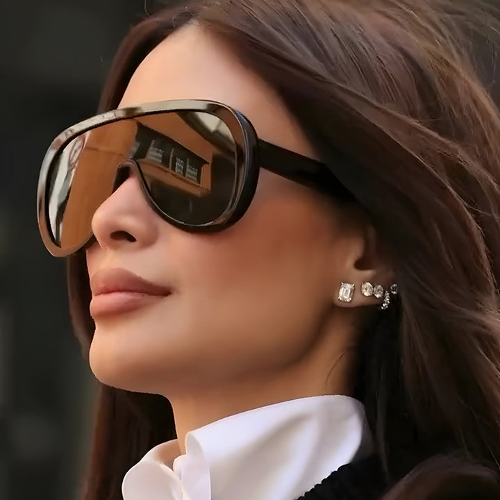 Women’s futuristic sports sunglasses with wide lens and UV protection Stornfield