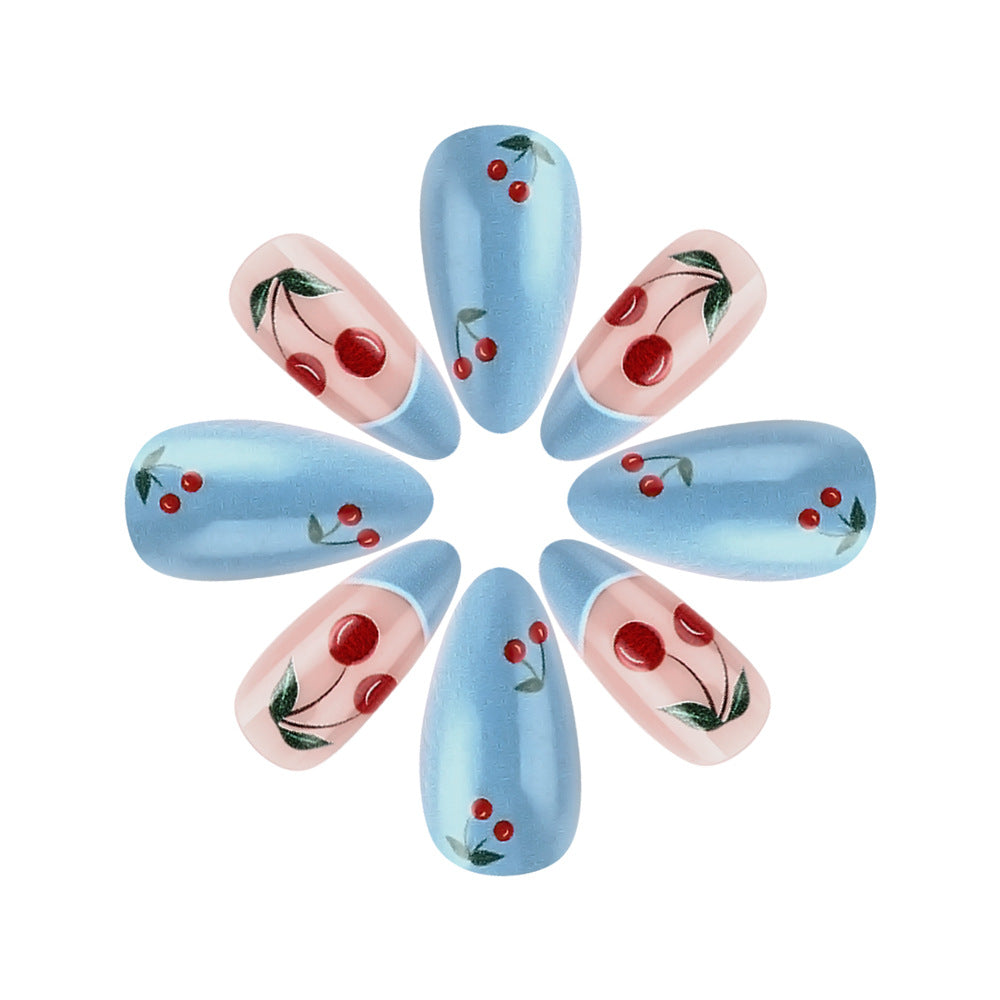 Cherry Blossom-Themed Press-On Nail Art Set Stornfield