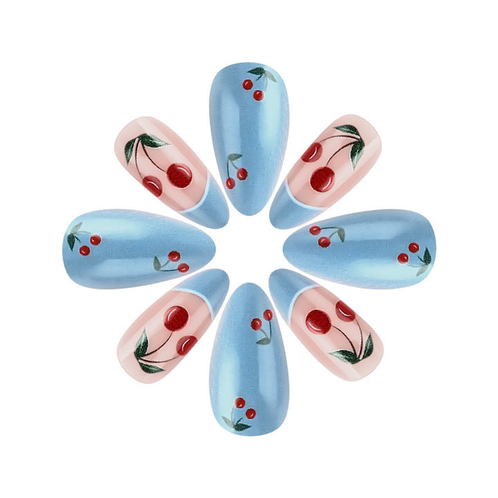 Cherry Blossom-Themed Press-On Nail Art Set Stornfield