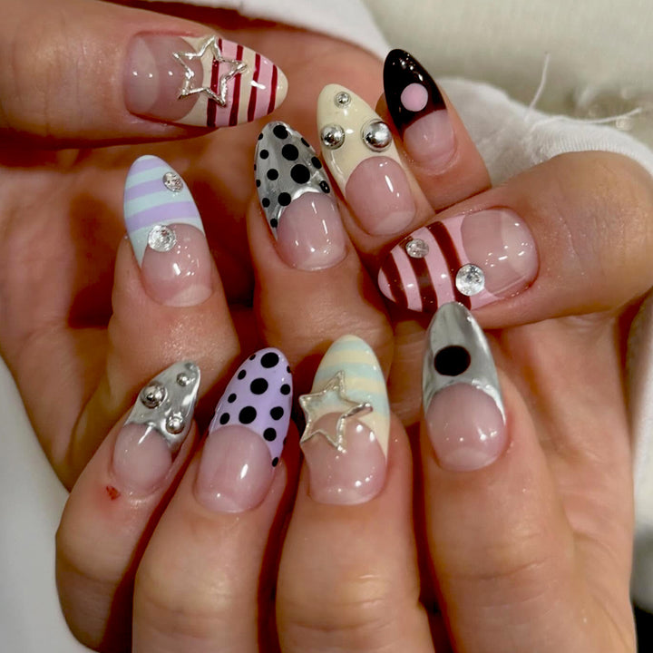 Artificial nails with creative patterns and 3D accents Stornfield