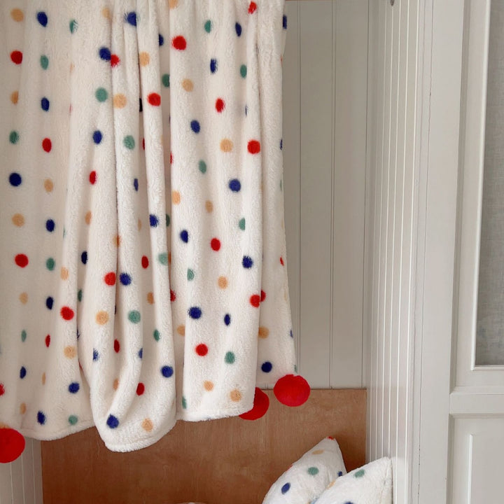 Plush Gingham Check Embroidered Fleece Throw Blanket with Bear Applique