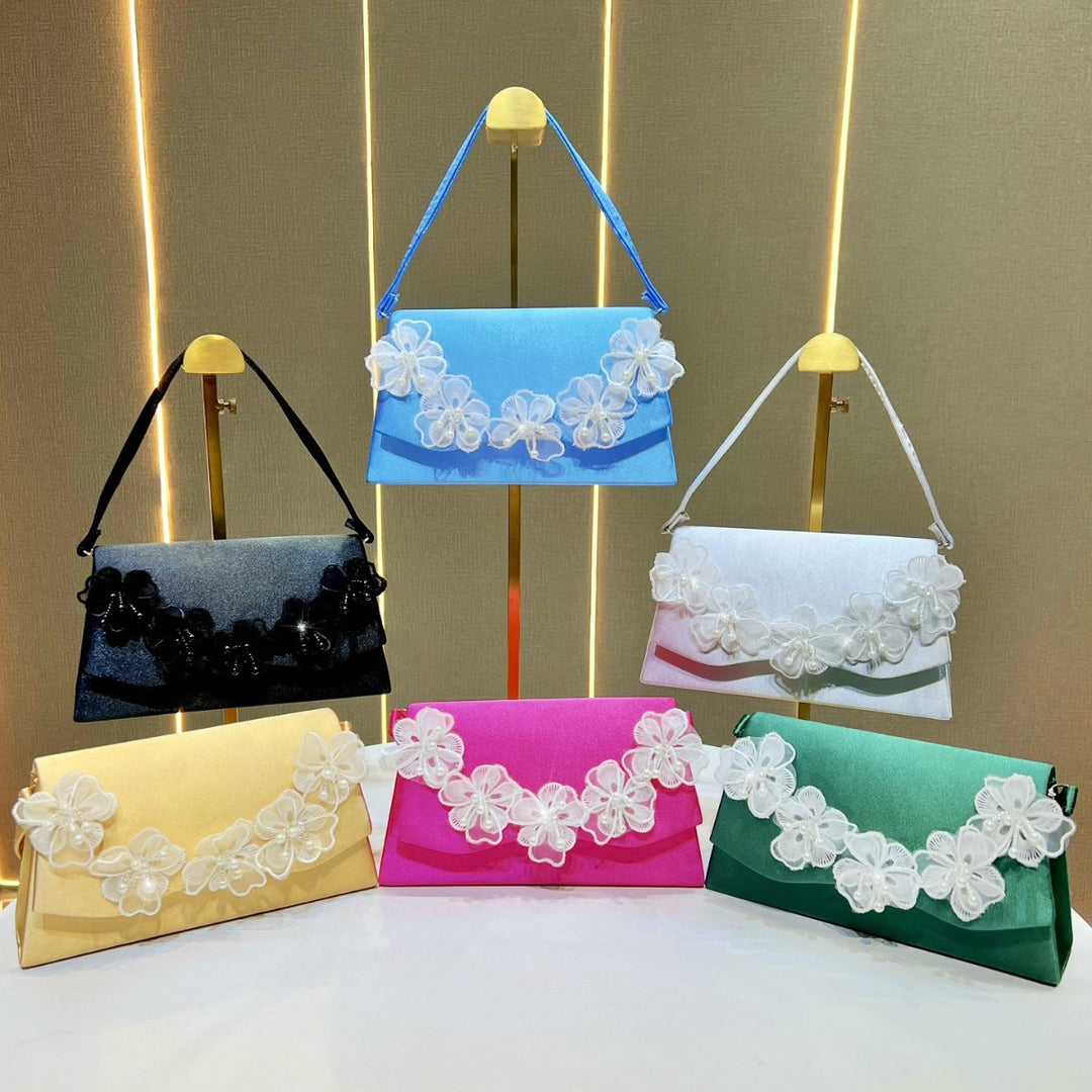 Floral-Accented Evening Handbag