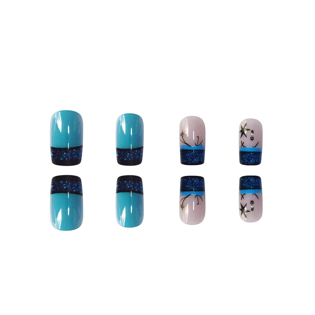 Decorative Glittery Star-Accented Press-On Nail Set Stornfield