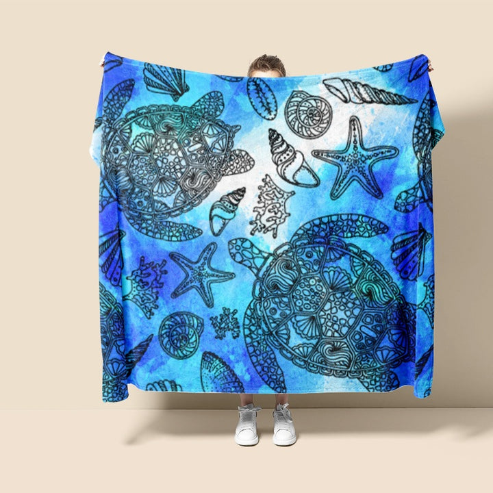 Plush Turtle-Themed Throw Blanket