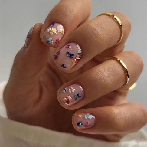 Artistic Floral Nail Art Extensions Stornfield