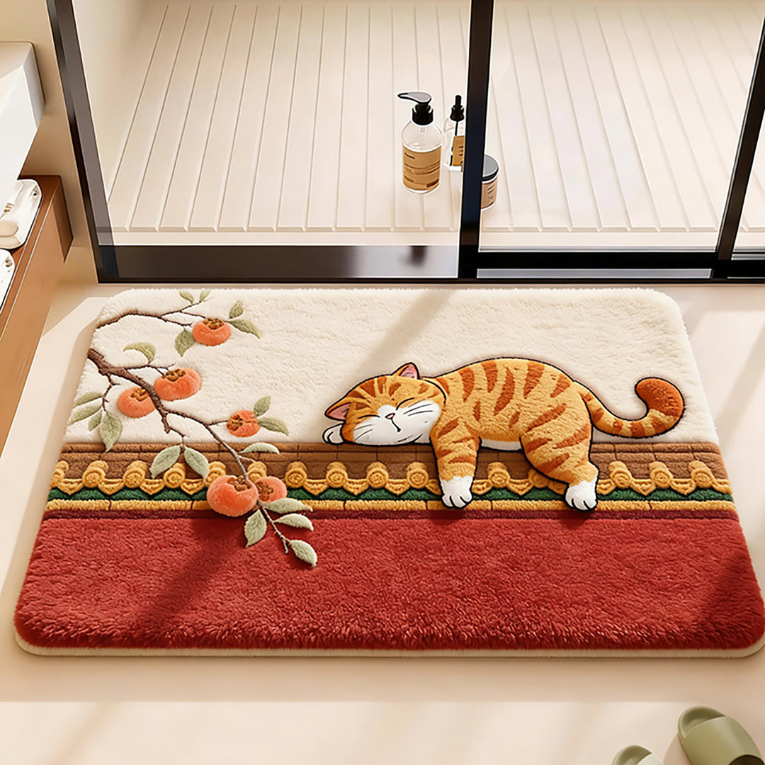 Decorative Cat-Themed Bath Mat