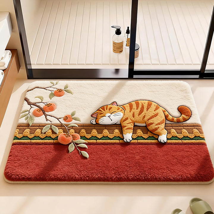 Decorative Cat-Themed Bath Mat