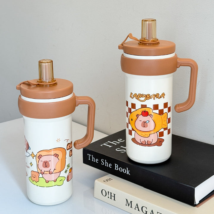 Ladies Insulated Water Bottle with Practical Carry Handle and Fun Animal Design Stornfield