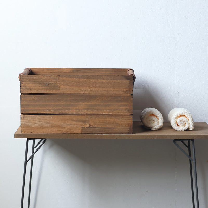 Robust storage basket made of wood Stornfield