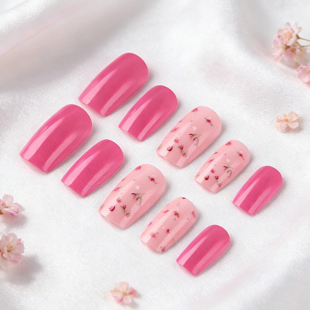 Elegant Floral Accent Press-On Nails Stornfield