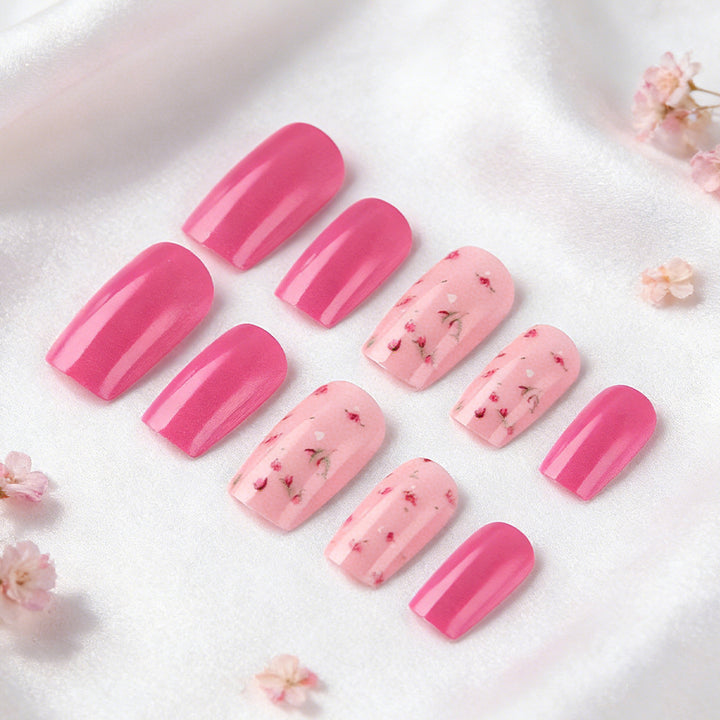 Elegant Floral Accent Press-On Nails Stornfield