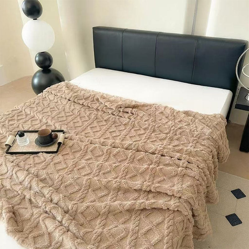 Women Plush Bedspread with Textured Design Stornfield