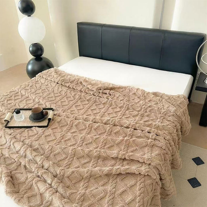 Women Plush Bedspread with Textured Design Stornfield