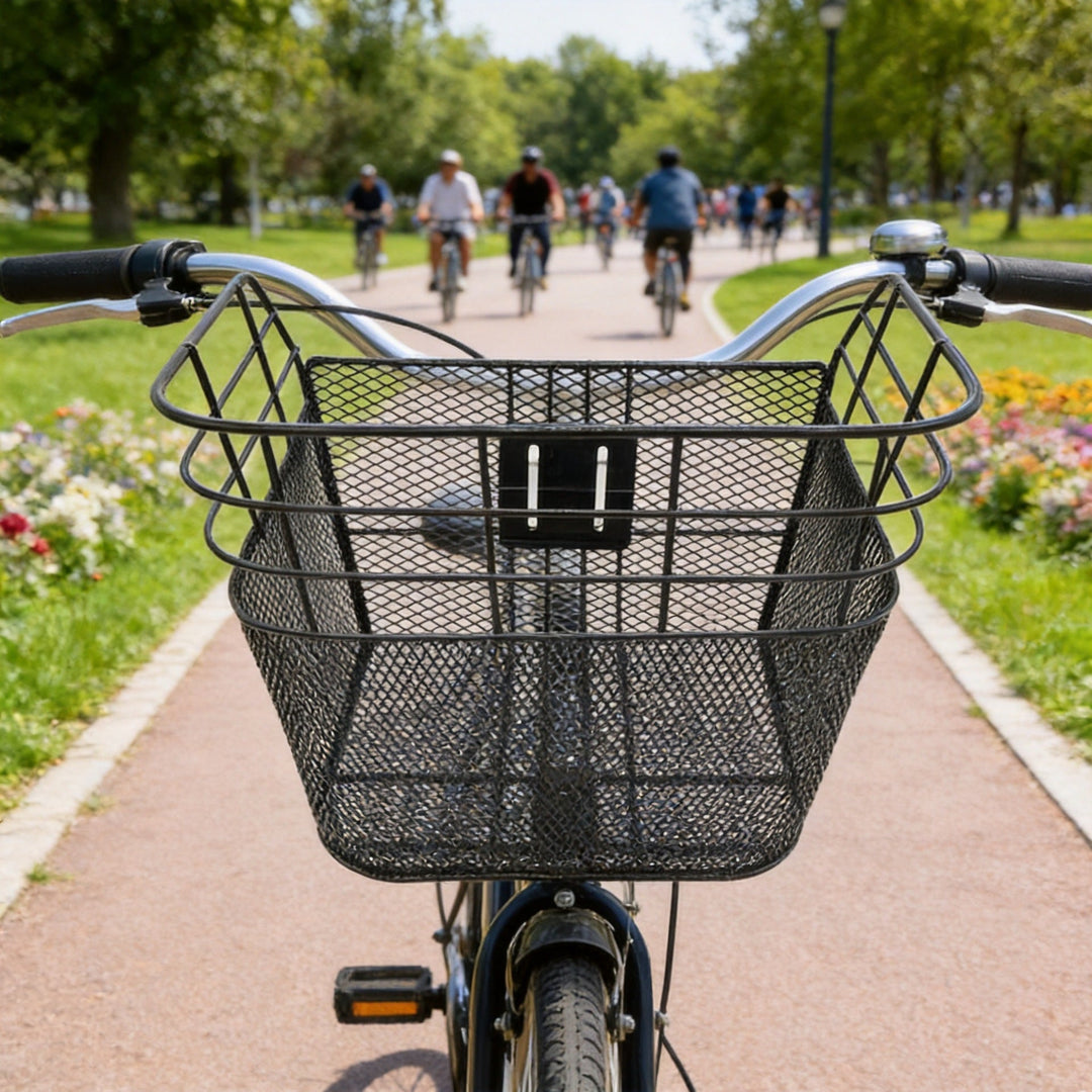 removable mesh front bicycle basket with quick-release mount Stornfield