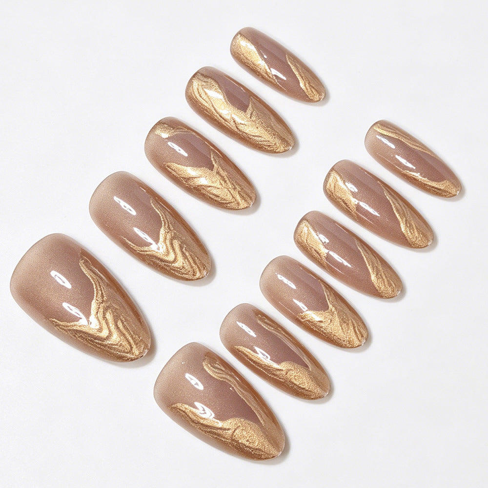 Premium Marble Design Press-On Nail Set Stornfield