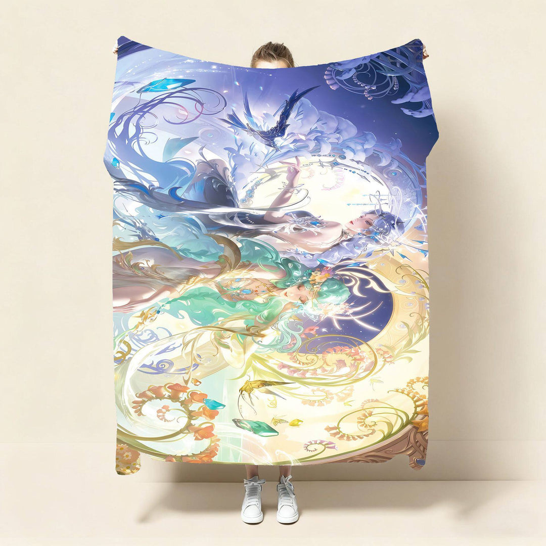Artistic Fantasy-Themed Throw Blanket