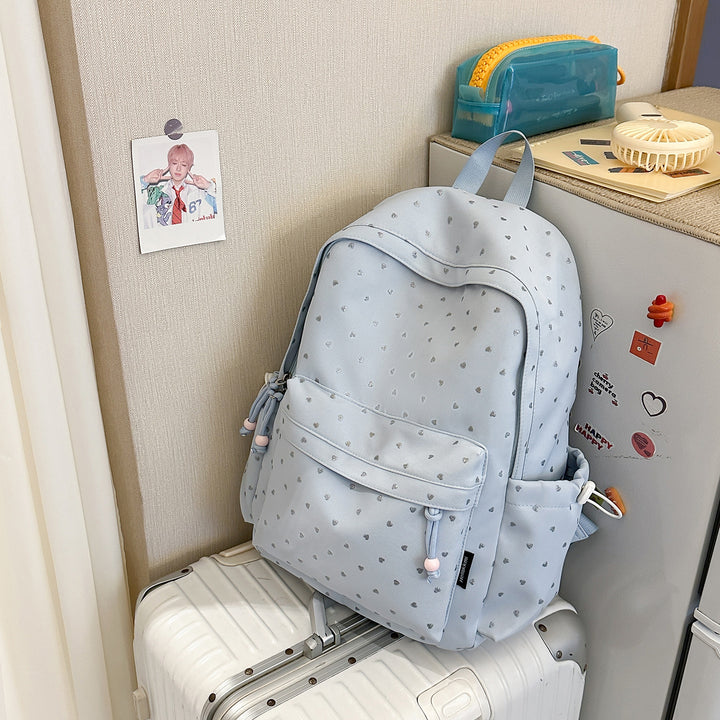 Playful Heart-Printed Backpack Stornfield